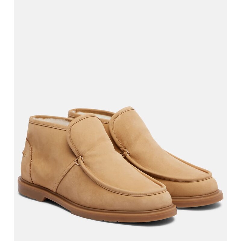 Yves Salomon Shearling-lined suede ankle boots