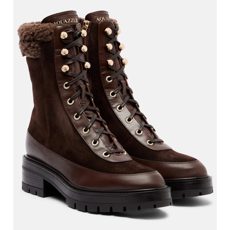 Aquazzura Very Cortina suede lace-up boots