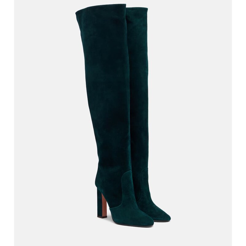 Aquazzura Joplin 105 suede knee-high boots