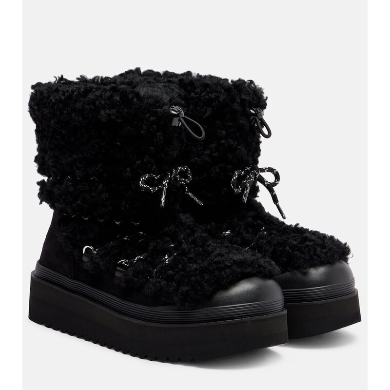 Tory Burch Mellow shearling and suede lace-up boots