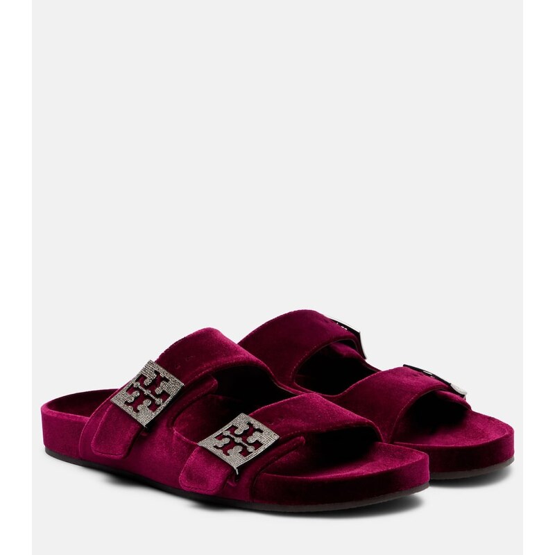 Tory Burch Mellow embellished velvet slides