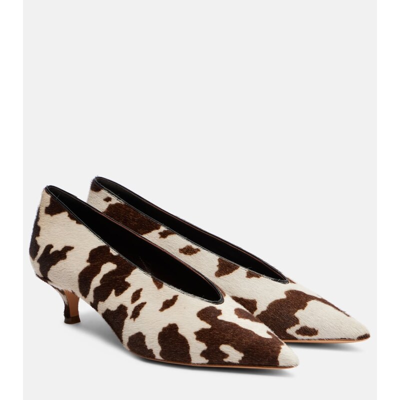 Le Monde Béryl Babouche cow-print calf hair pumps