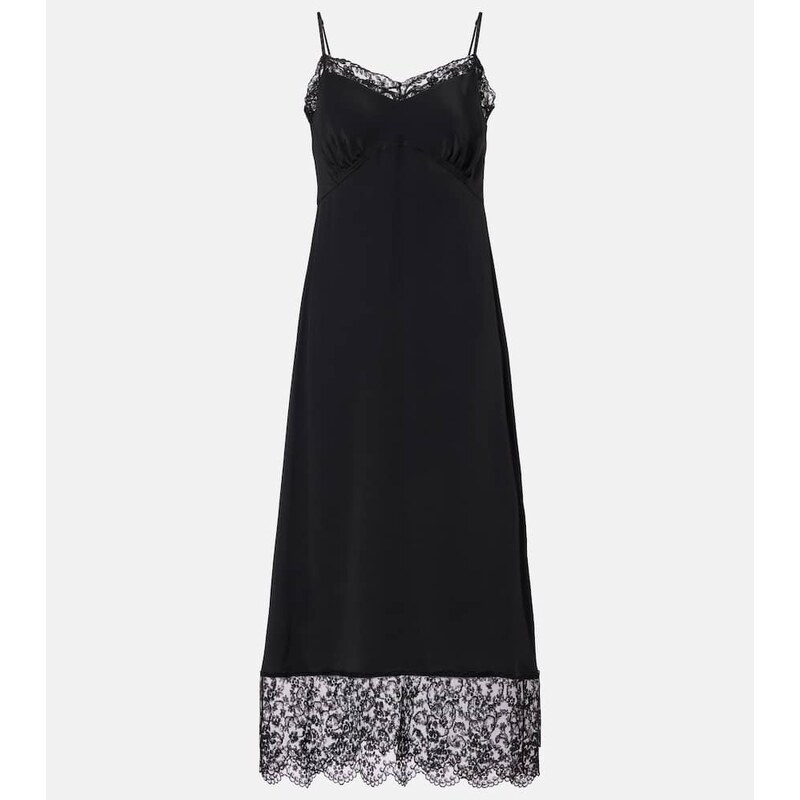 Simone Rocha Lace-trimmed satin slip dress