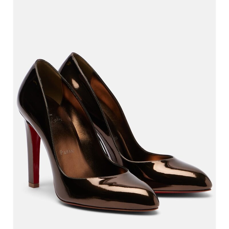 Christian Louboutin Fannylove 100 metallic leather pumps