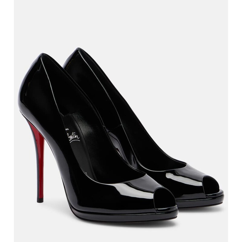 Christian Louboutin Lady Z patent leather peep-toe pumps