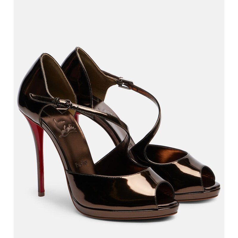 Christian Louboutin Miss Zigourata 120 mirrored leather sandals