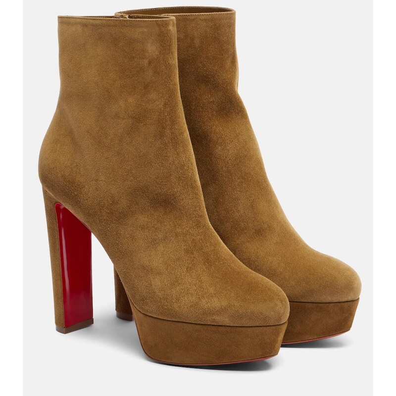 Christian Louboutin Loo Booty 130 suede platform ankle boots