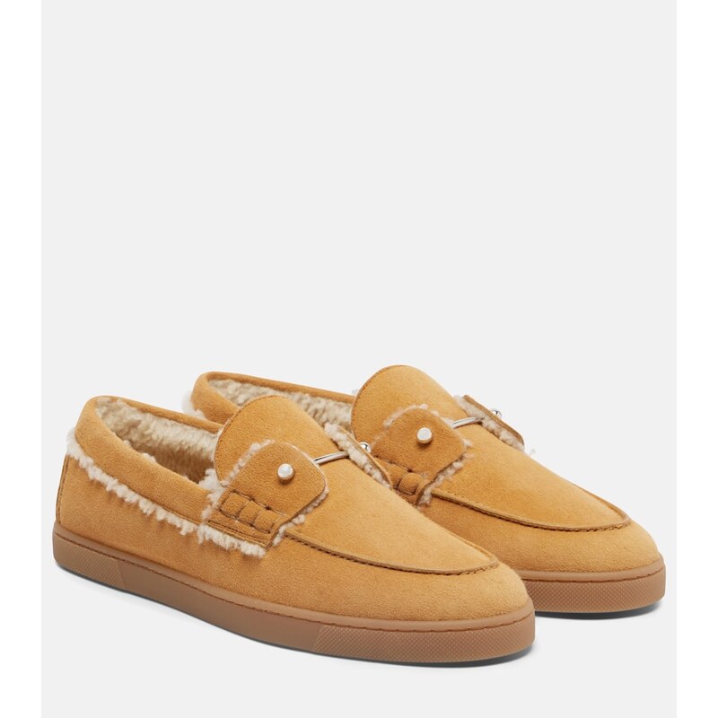 Christian Louboutin Chambeliboat shearling-trimmed slip-on shoes