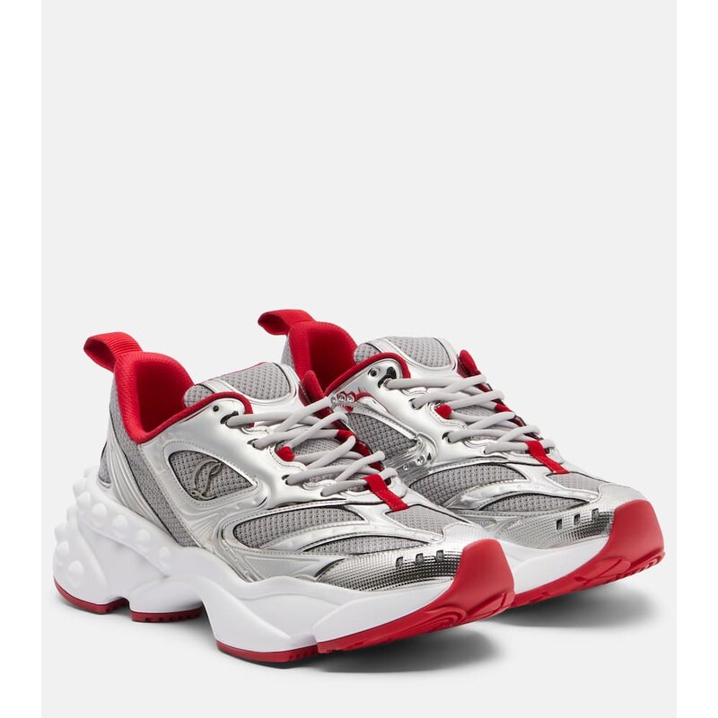 Christian Louboutin So Flo leather-trimmed sneakers