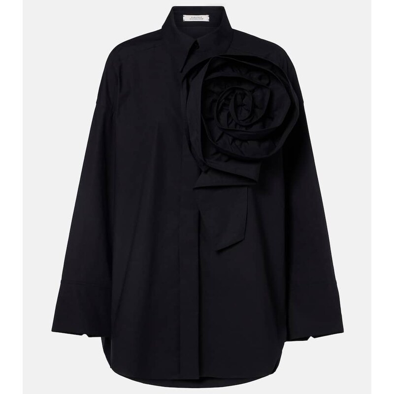 Dorothee Schumacher Floral-appliquÃ oversized cotton-blend shirt