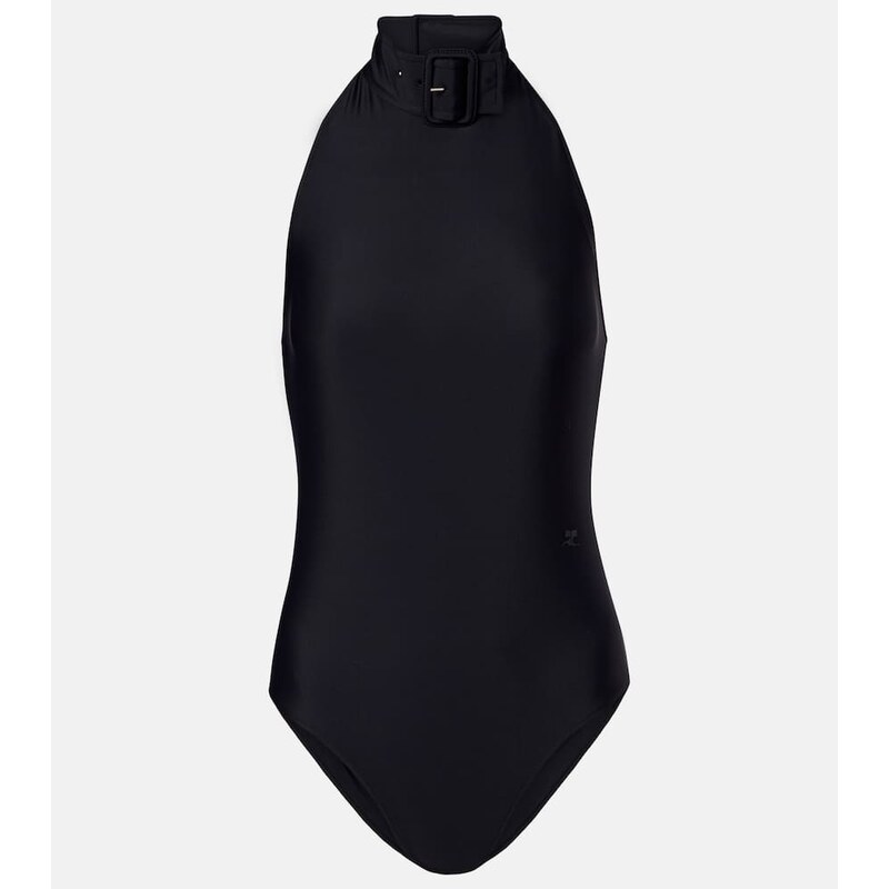 Courrèges Buckle-detail crepé bodysuit