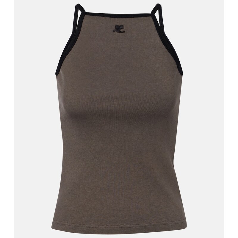 Courrèges Logo cotton tank top