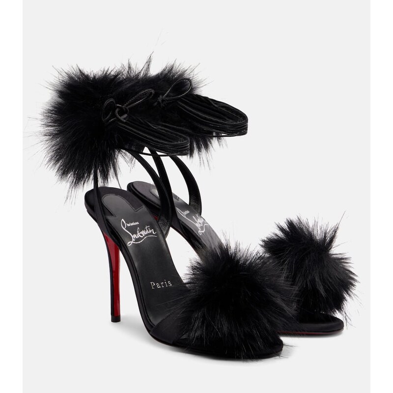 Christian Louboutin Patapompom 100 crÃªpe satin sandals