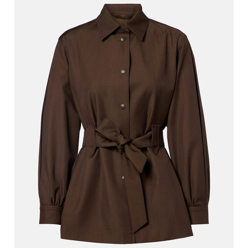 Max Mara Belted virgin wool blazer