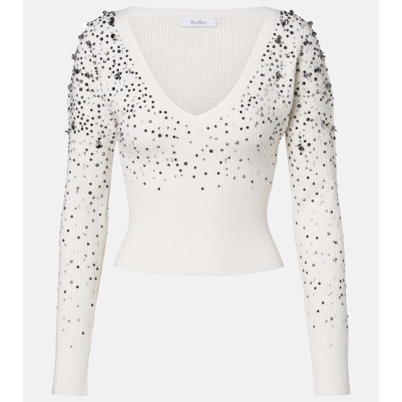 Max Mara Gang embellished wool-blend sweater