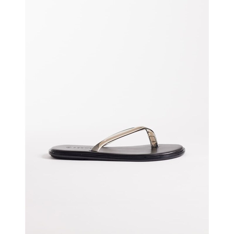 SEQWL jelly flip flops in black