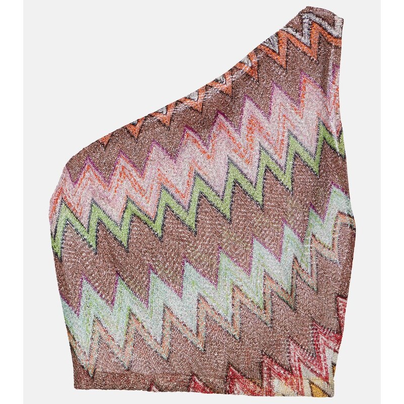 Missoni Zigzag one-shoulder lamÃ top