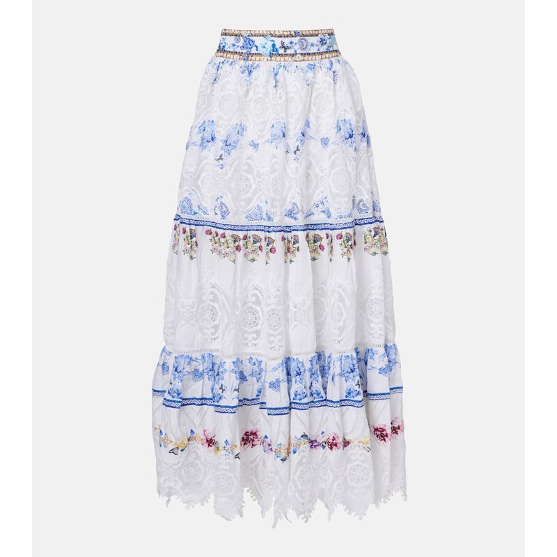 Camilla All About That Lace linen midi skirt