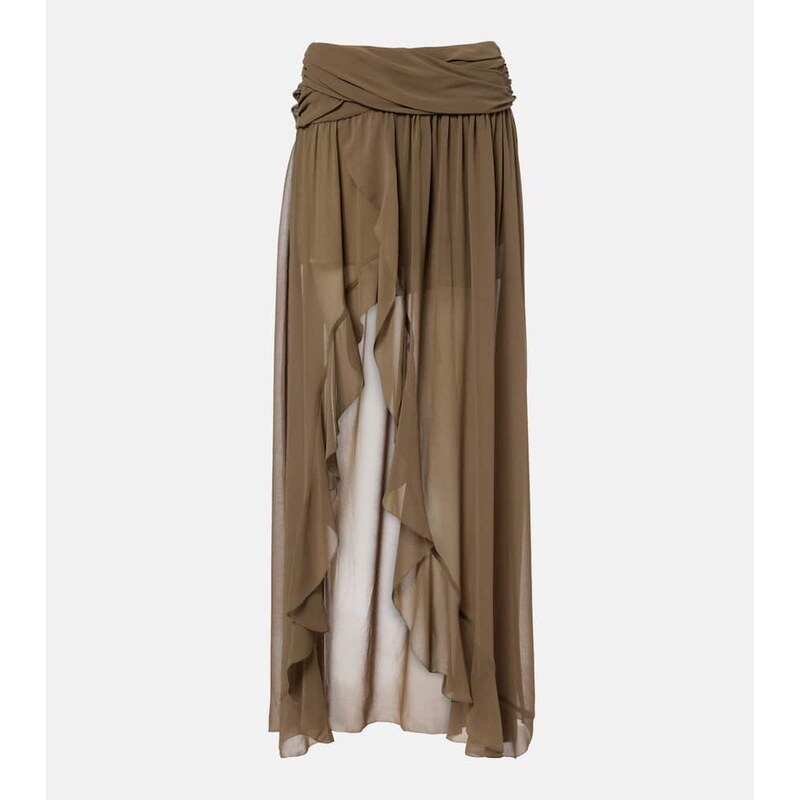 Jacques Wei Asymmetric draped maxi skirt