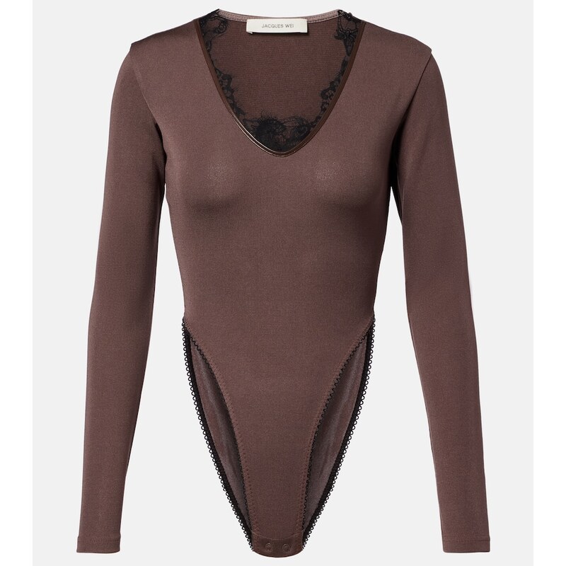 Jacques Wei Lace-trimmed bodysuit