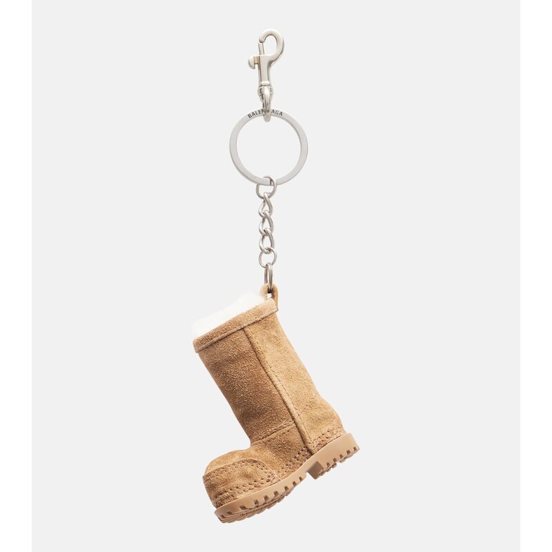Balenciaga Alaska Boot suede bag charm