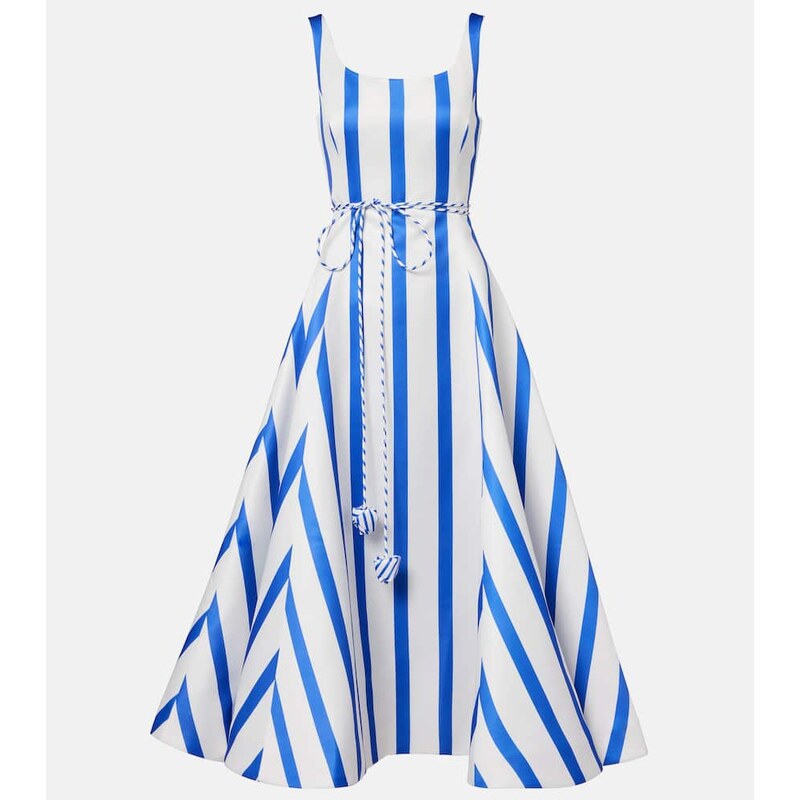 Leo Lin Serafina striped satin maxi dress
