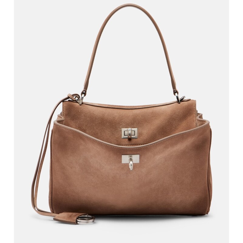 Balenciaga Rodeo Small suede top-handle bag