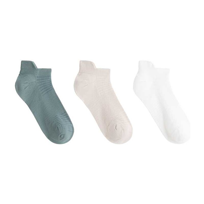OYSHO 3 pairs of polyamide blend sneaker socks with heel tab in taupe 113291208