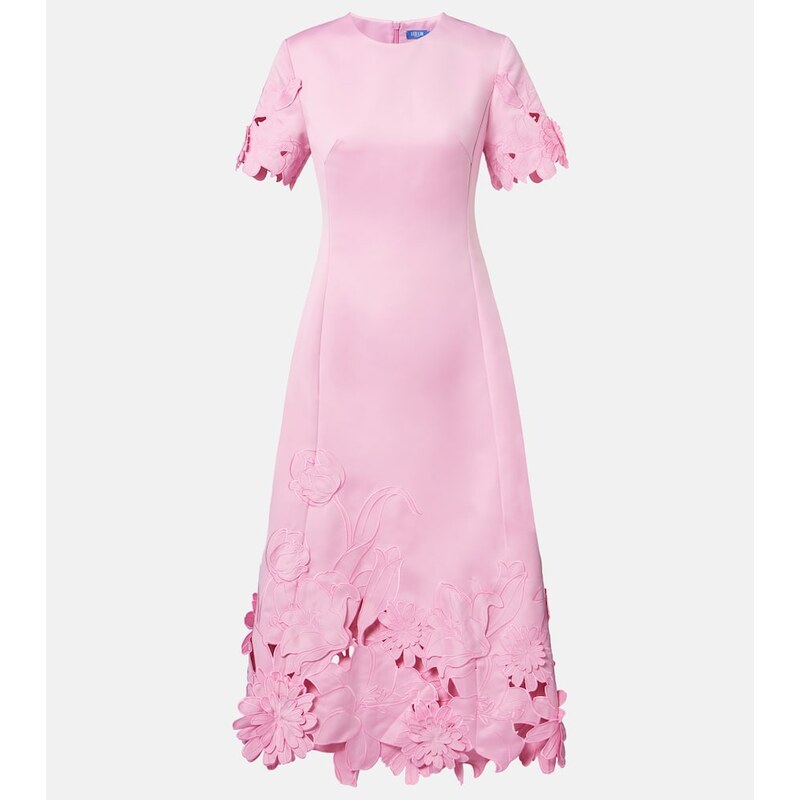 Leo Lin Floral-appliquÃ embroidered cocktail dress