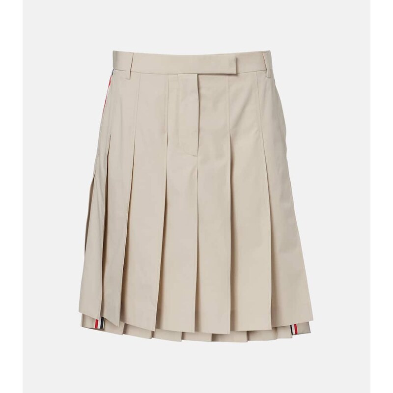 Thom Browne Pleated cotton twill miniskirt