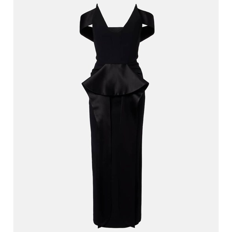 Maticevski Barrier off-shoulder satin midi dress