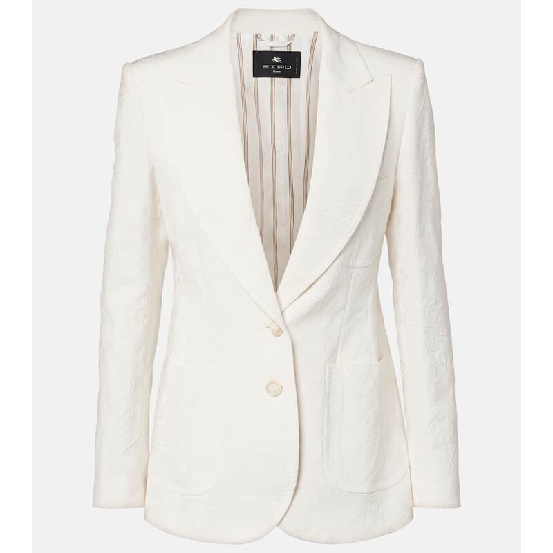 Etro Embroidered cotton-blend blazer