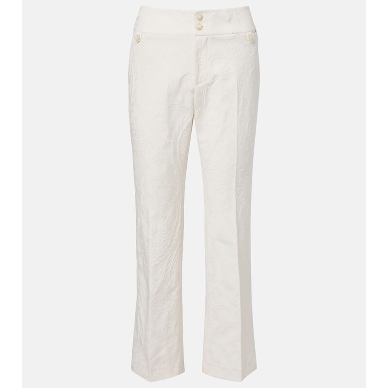 Etro Paisley jacquard cropped flared jeans