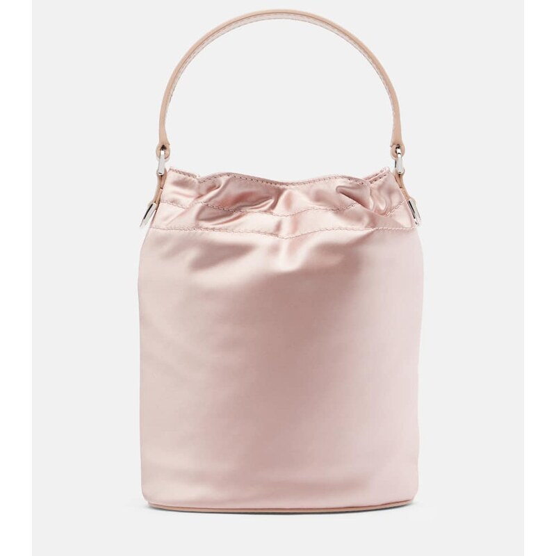 Staud Lila leather-trimmed satin bucket bag