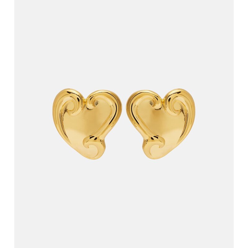 Oscar de la Renta Swirl Heart clip-on earrings