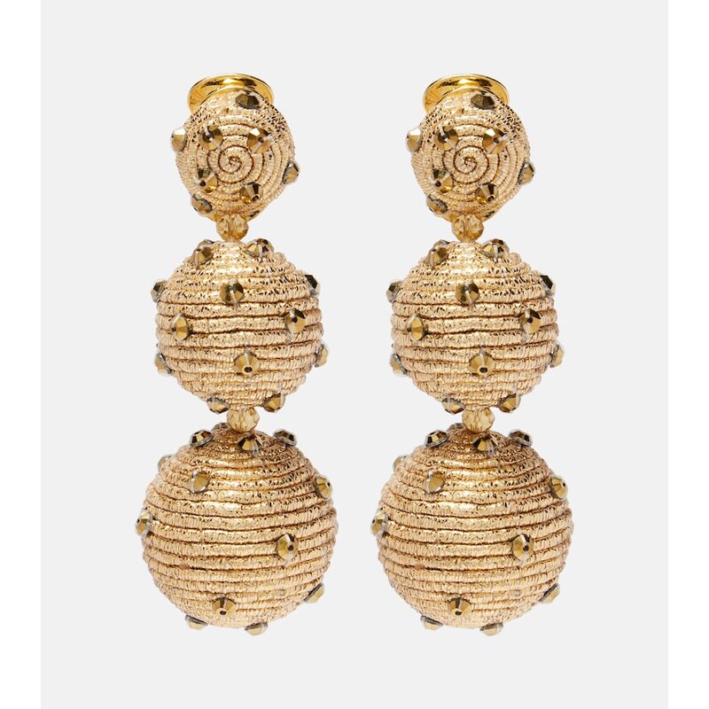 Oscar de la Renta Embellished clip-on earrings