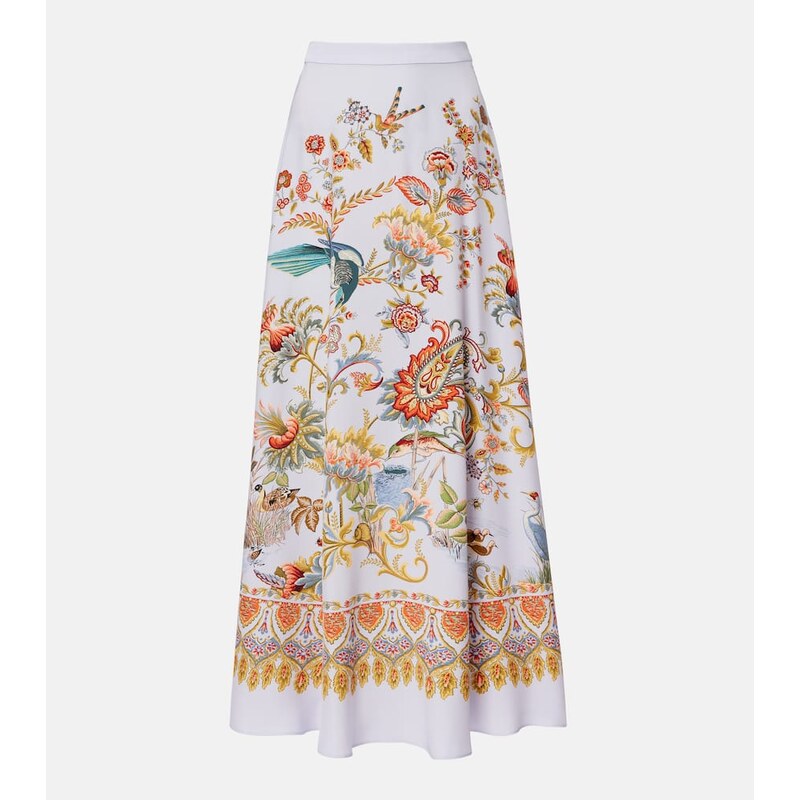 Etro Printed silk maxi skirt