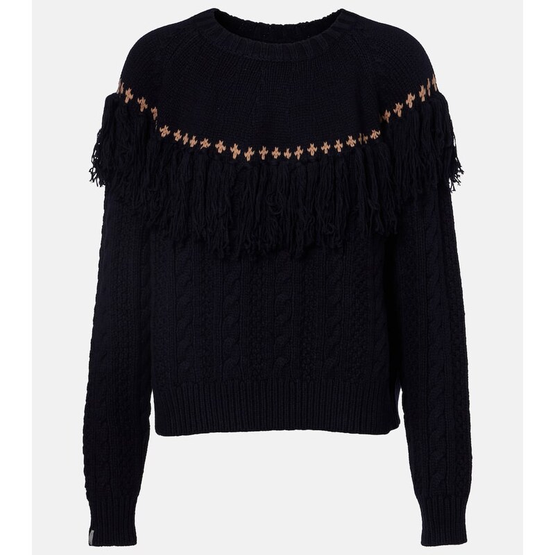 The Upside Clara fringed wool and cotton sweater