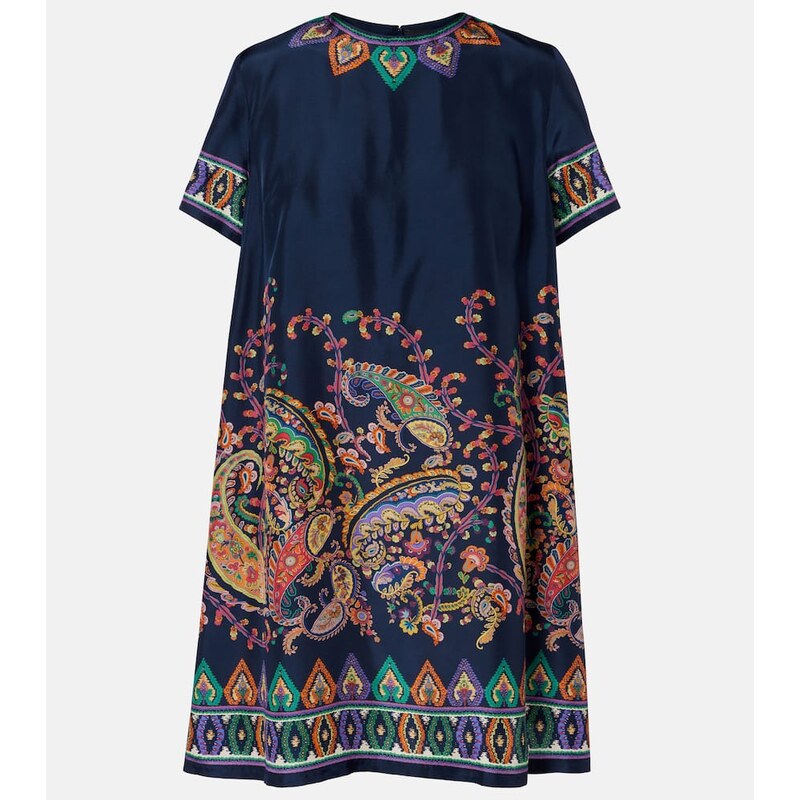 Etro Paisley silk habotai minidress