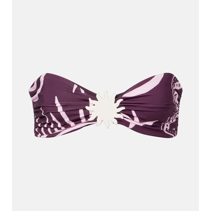 Cala de la Cruz Maple printed bandeau bikini top