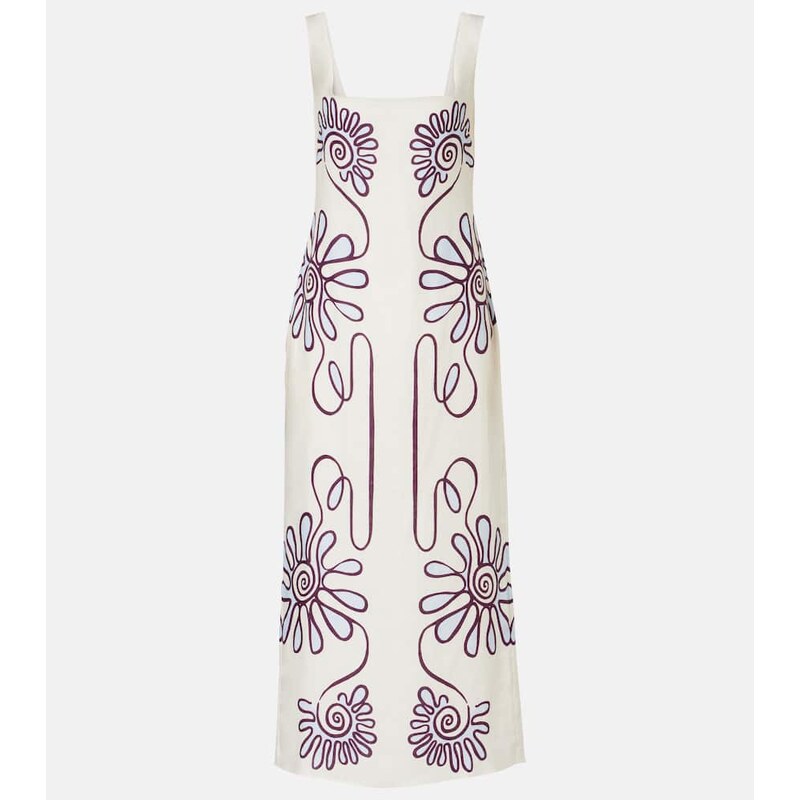 Cala de la Cruz Amaranta printed linen midi dress