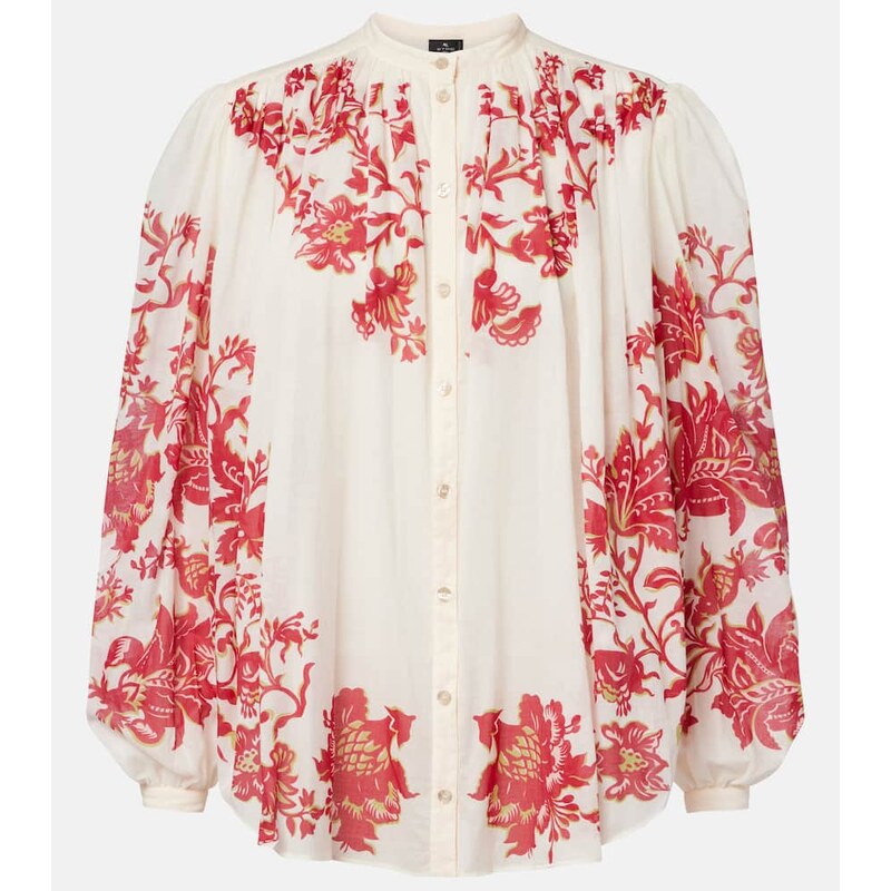 Etro Floral cotton voile blouse