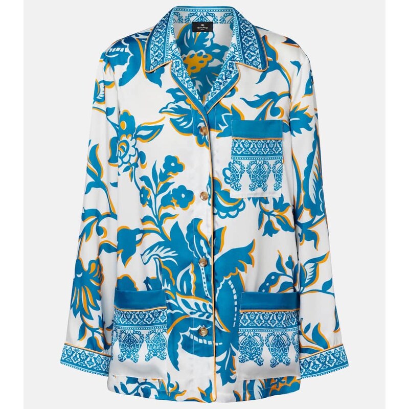 Etro Printed crÃªpe-de-chine blouse