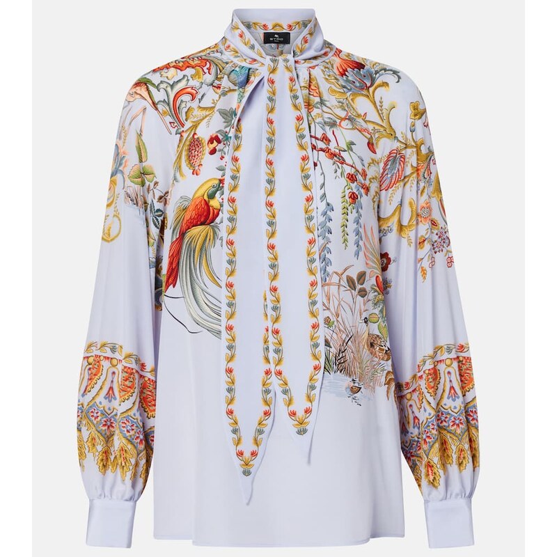 Etro Semi-sheer jacquard blouse