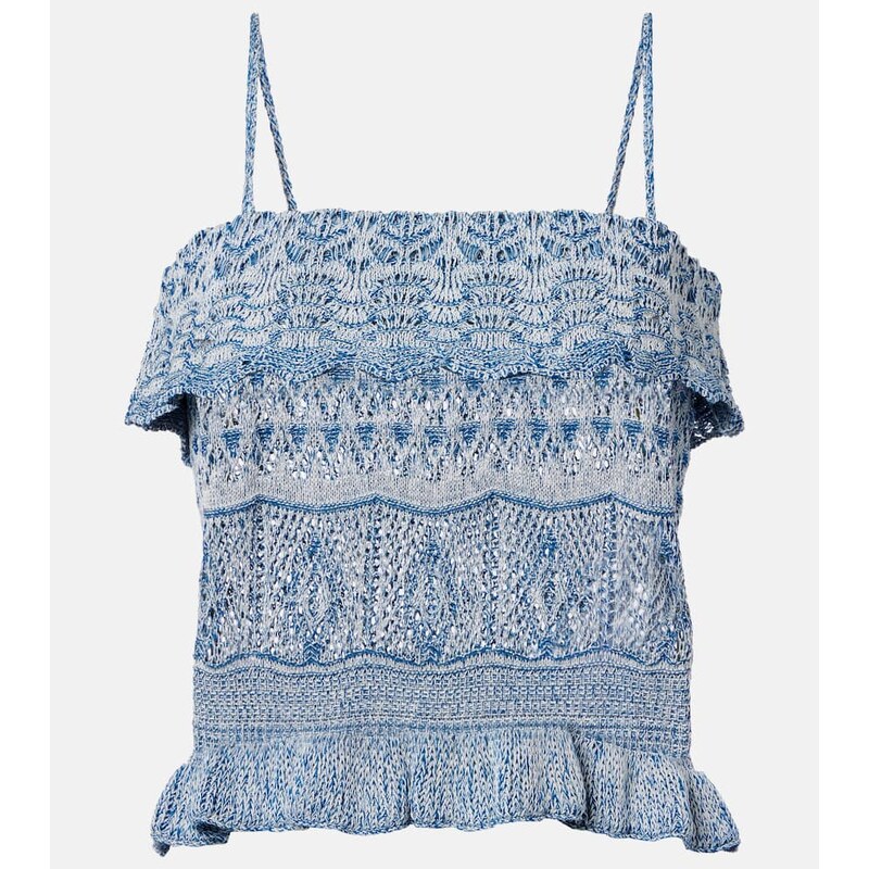 Etro Knitted cotton crop top