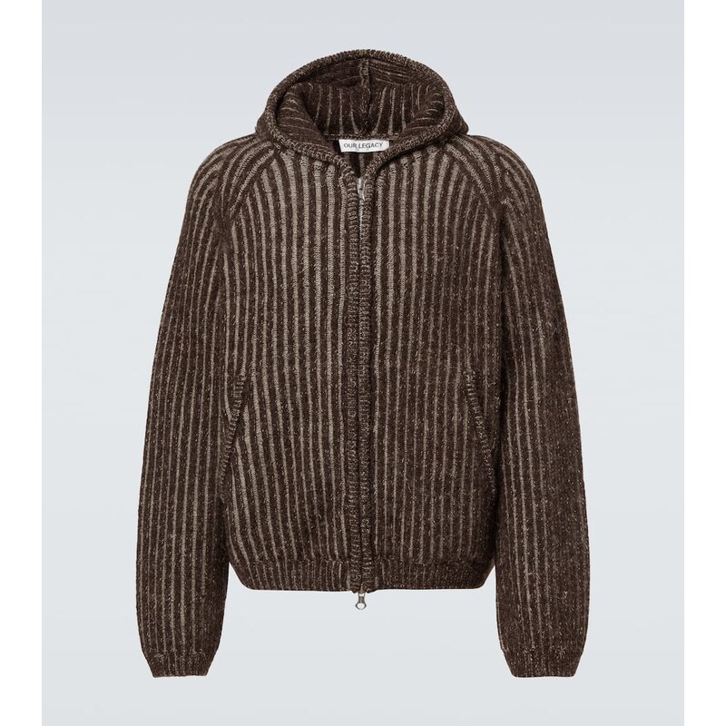 Our Legacy Level ribbed-knit wool zip-up hoodie