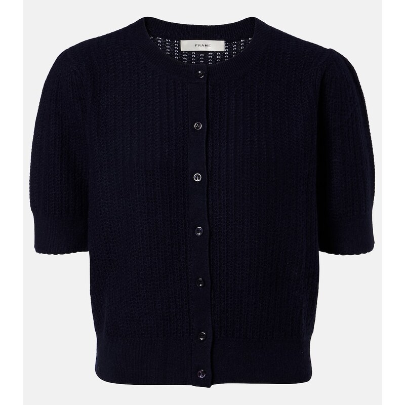 Frame Ladder pointelle cashmere cardigan