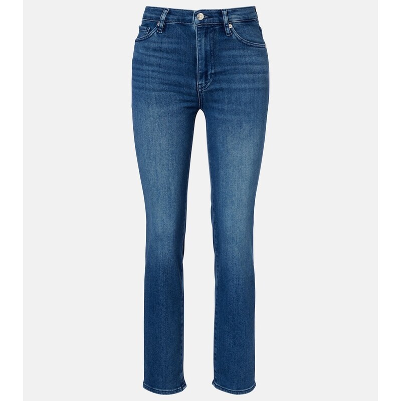 Frame Le Sleek cropped high-rise straight jeans