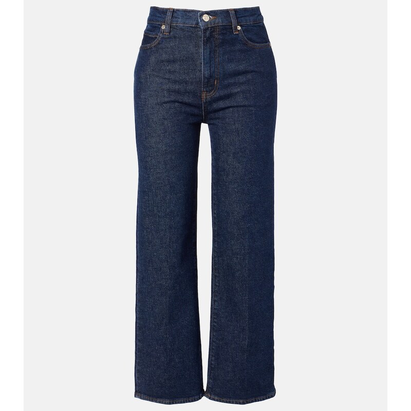 Frame Cropped high-rise wide-leg jeans
