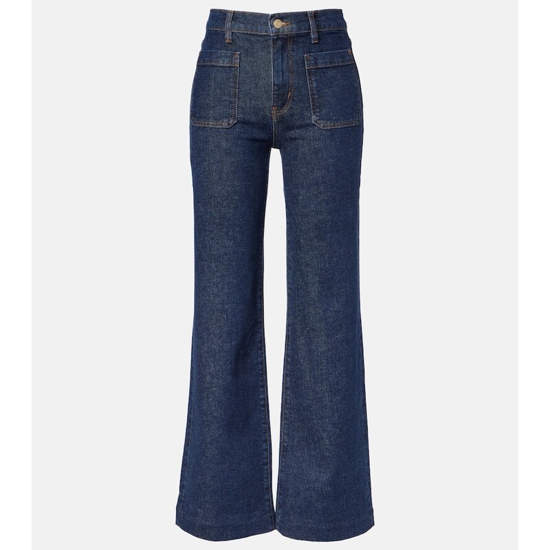 Frame Refined high-rise wide-leg jeans